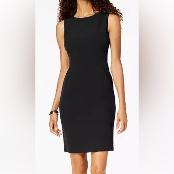 Kasper Black Sleeveless Sheath Dress Size 14 - Picture 1 of 4